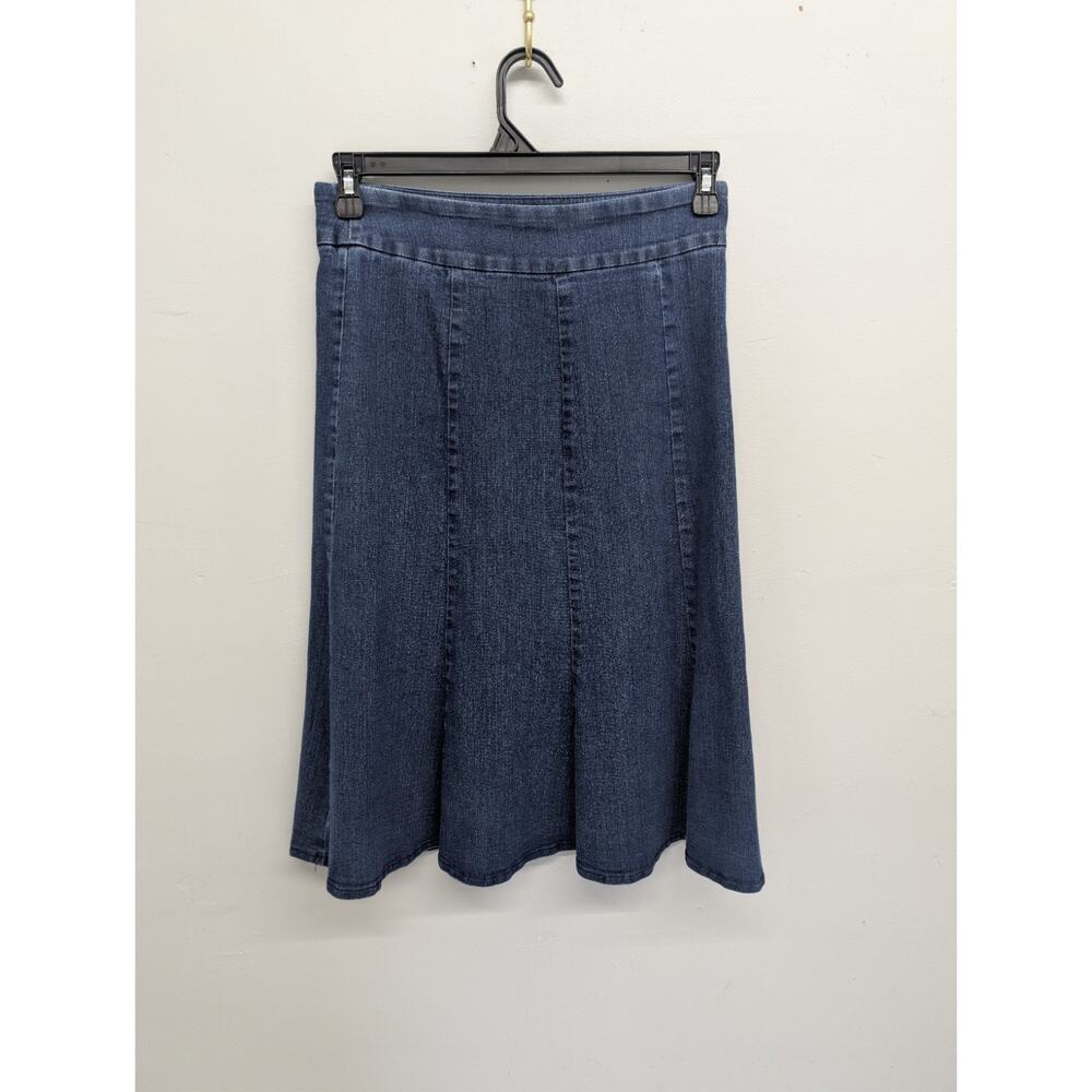 Westbound Petite A Line Denim Pull On Skirt Modest Size 6
